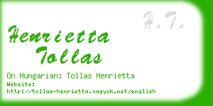 henrietta tollas business card